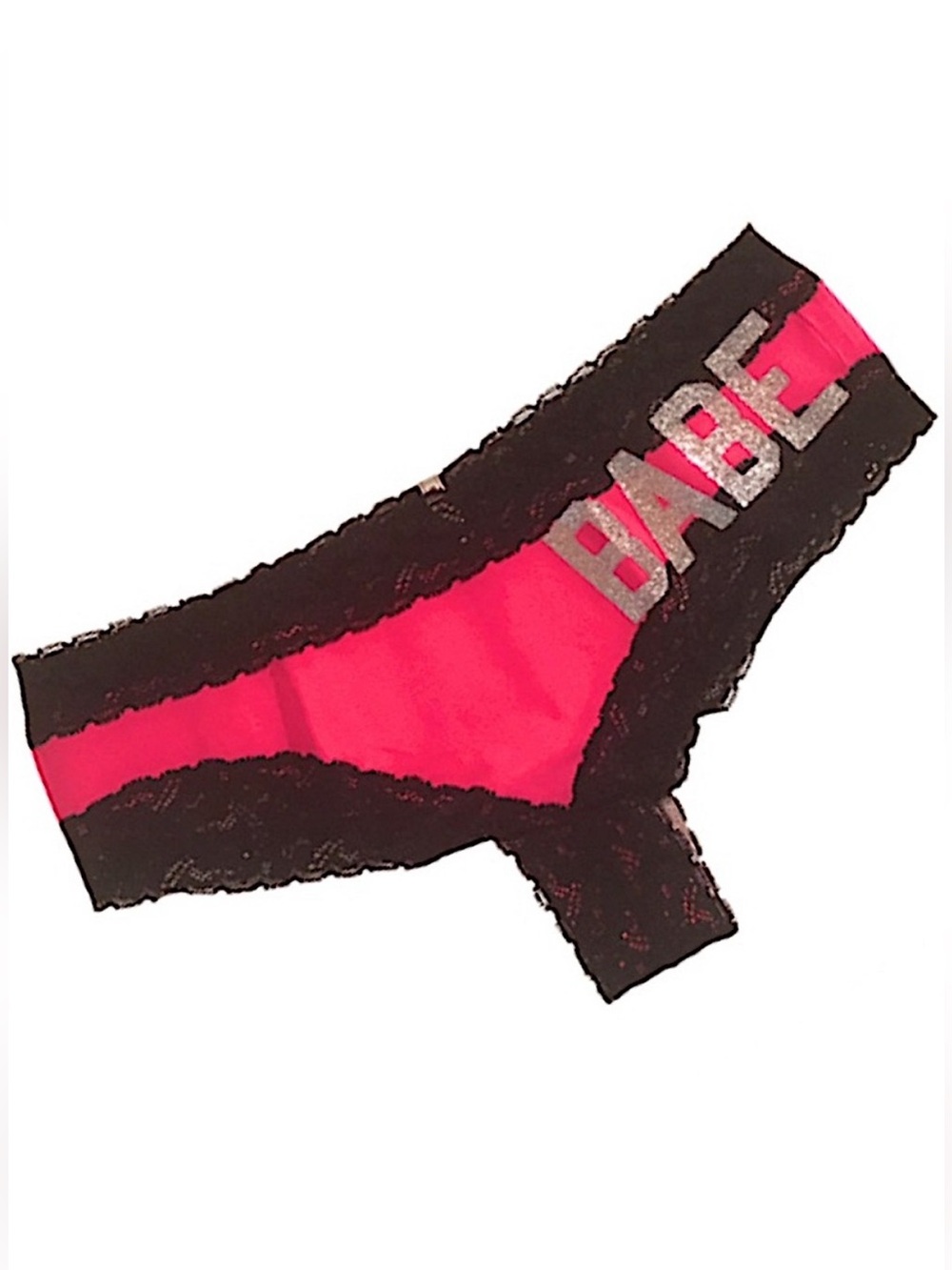 PINK Victoria’s Secret BABE Extra Low Rise Cheeky- Cotton with Lace Trim Medium
